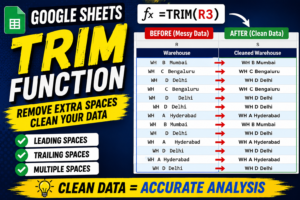 Google Sheets TRIM Function Explained: Remove Extra Spaces with Practical Examples